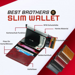 Slim Wallet, Geldbörse Herren, Portmonee Herren, Kartenetuie