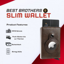 Slim Wallet, Geldbörse Herren, Portmonee Herren, Kartenetuie