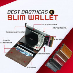 Slim Wallet, Geldbörse Herren, Portmonee Herren, Kartenetuie