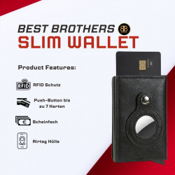 Slim Wallet, Geldbörse Herren, Portmonee Herren, Kartenetuie