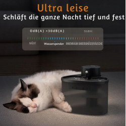 Katzenbrunnen für Katzen mit Sensor,2L katzenbrunnen kabellos,30dB Extrem Leiser